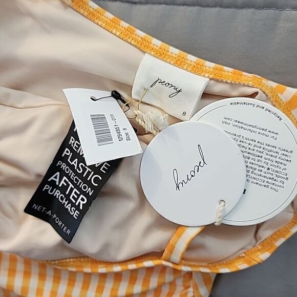 Peony Le Jardins Mandarin Square Neck One-piece Swimsuit In Orange and white - Picture 5 of 5